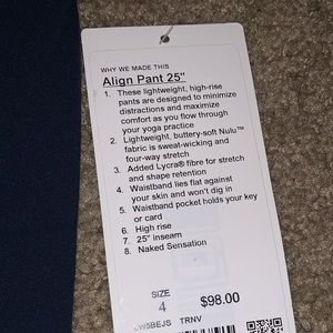 Lululemon Align 25” Navy NWT